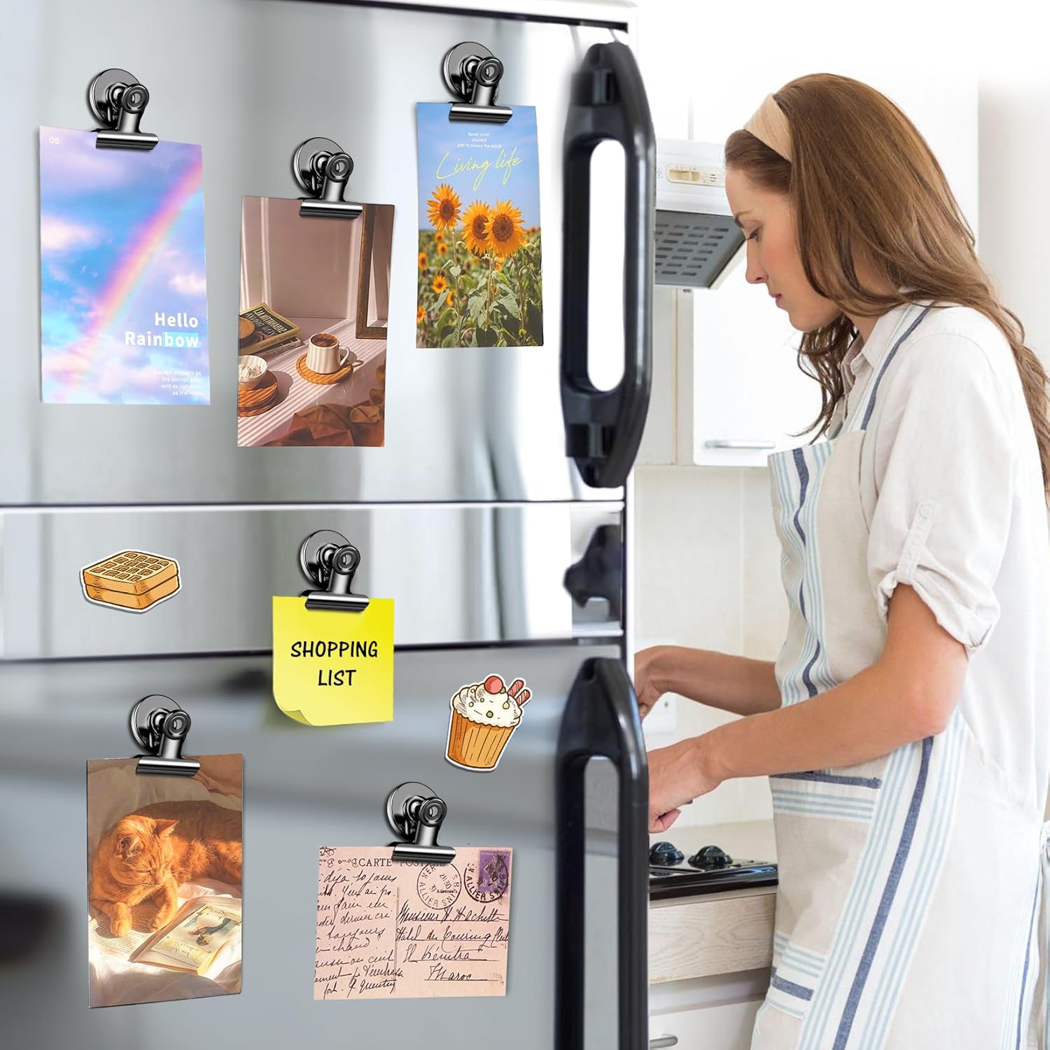 Metall-Magnetklammern für Kühlschrank, Kühlschrank-Magnetklammern, magnetische Dichtungsklammern, magnetische Clips für Kühlschrank-Whiteboard