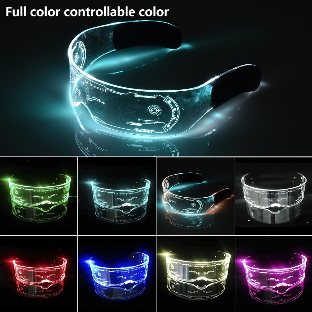 Led briller el wire neon fest lysende led briller lys op glas rave kostume fest indretning dj solbriller halloween indretning