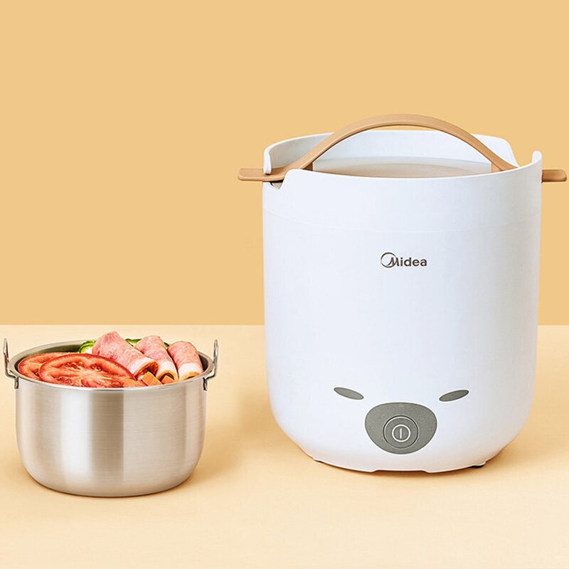 Midea-Olla arrocera eléctrica portátil de acero inoxidable, 1,3l, electrodomésticos de cocina multifuncionales para dormitorio de baja potencia, disponible