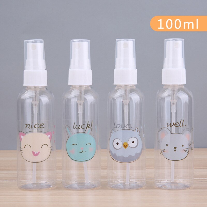 1Pcs Transparant Lege Spray Flessen 30Ml/40Ml/50Ml/100Ml Plastic Mini Navulbare container Lege Cosmetische Containers Sub-Fles: 100ml random color
