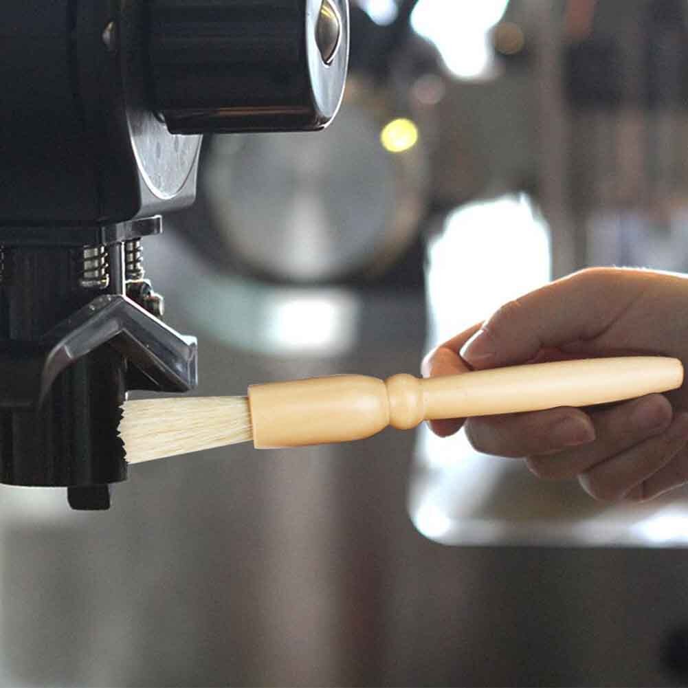 Ergonomisk kaffekvarn rengöringsborste manuella verktyg mjukt huvud trähandtag café hem kök restaurang anti rester praktiskt