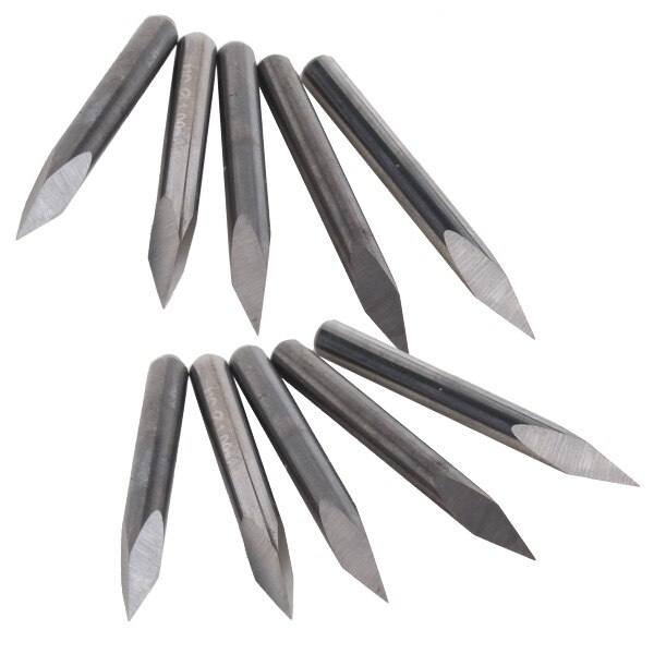 10 brocas de grabado de pirámide Triangular, 30 grados, 1/8 &quot;, CNC