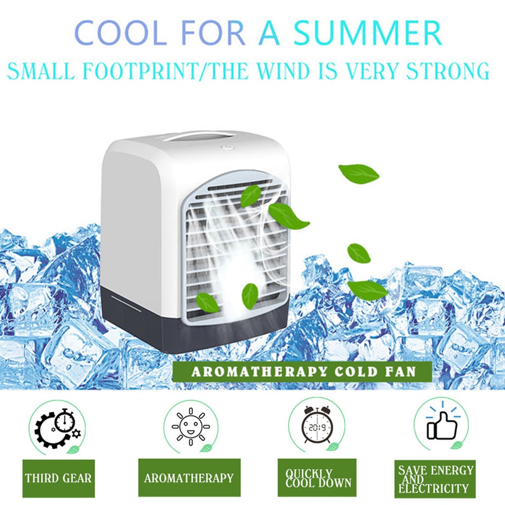 USB Mini Air Conditioning Air Cooler Aromatherapy Machine Multi-function Humidifier Purifier Cold Fan Humidifier for Home Office