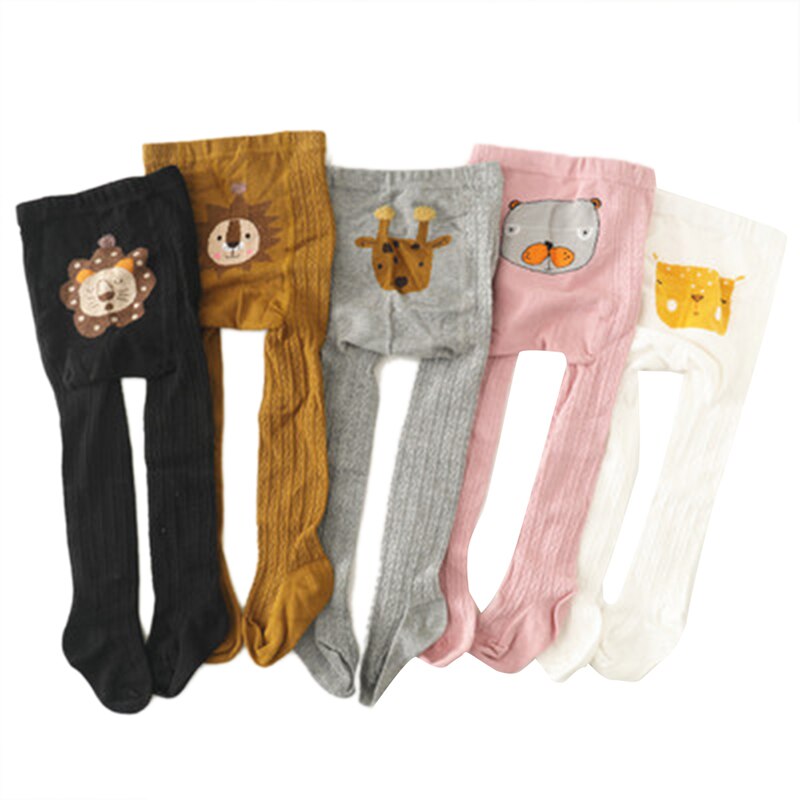 Baby Panty Herfst Winter Baby Peuter Kid Meisje Geribbelde Kousen Katoen Warm Panty Cartoon Snoep Kleur Strakke 1-3Years