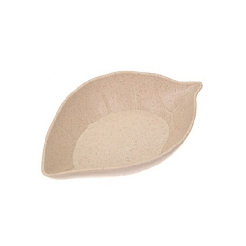 Assiettes à assaisonnement en forme de feuille, assiette à Sauce, vinaigre saveur de sel, blé fournitures de cuisine polyvalentes petit déjeuner 1 pièce: Beige