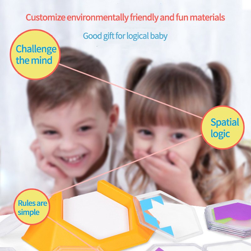 Tangram-rompecabezas de código de Color para niños, juego de tablero de rompecabezas con habilidades de ideación espacial, 100