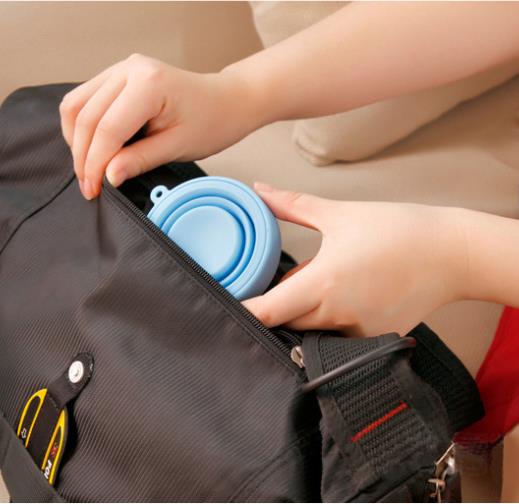 Gobelet télescopique pliable en Silicone, Portable, voyage en plein air, pique-nique, Camping, sport, bain de bouche télescopique
