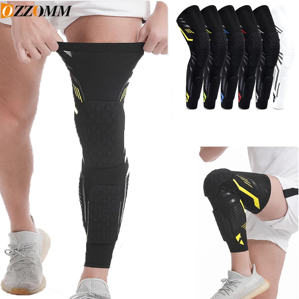 1 Stück gepolsterte Knie-Kompressionshülsen, lange Beinmanschette, Wadenschutz für Höhle Sport – FußBall-Knieschützer, Schienbeinstütze für Erwachsene und Jugendliche