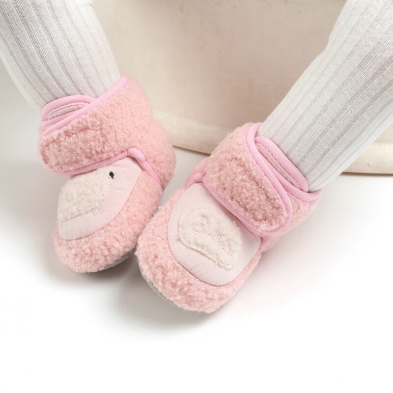 Newborn Baby Boots Winter First Walkers Velvet Baby Girls Shoes Super Cute Snow Warm Prewalkers Soft Sole No-slip Booties Booty