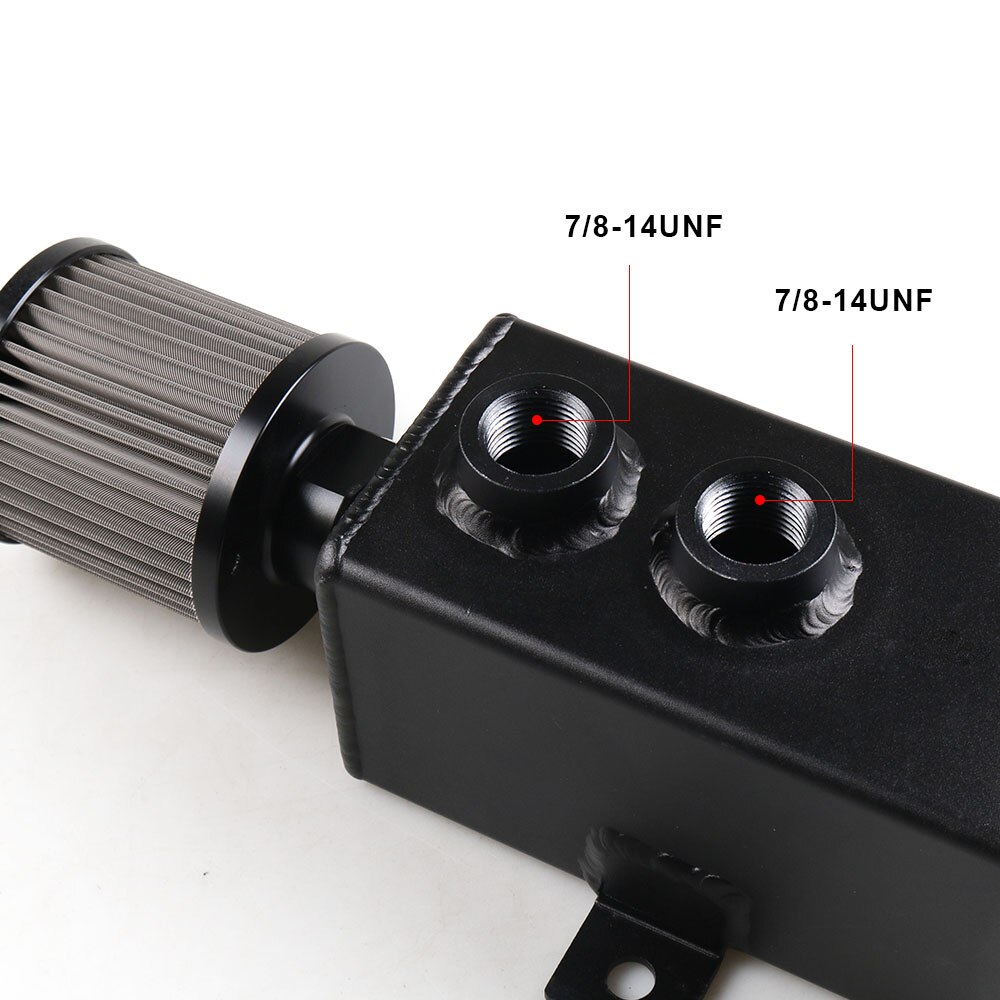 Tanque de combustible Universal para coche, lata de captura de aceite de aluminio de 1L, con respirador y drenaje de filtro