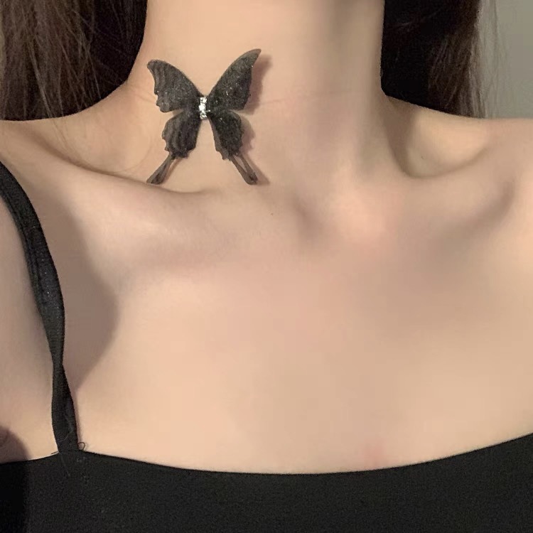 Blondehalskæde choker til kvinder blonde halsbånd krave blomst rose sommer vinter choker klub fest sexet smykker: Imiteret rhodineret