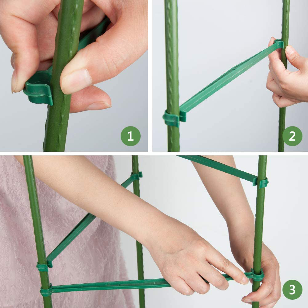 12/24 stk planter støtte stak stik have plante fix klip drivhus plast fast stik til blomster grøntsager tomater