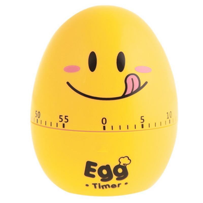Fun Kitchen Egg Timer 60 Minutes Cartoon Cute Cooking Clock Alarm Clock Mechanical Home Decoration: Yellow