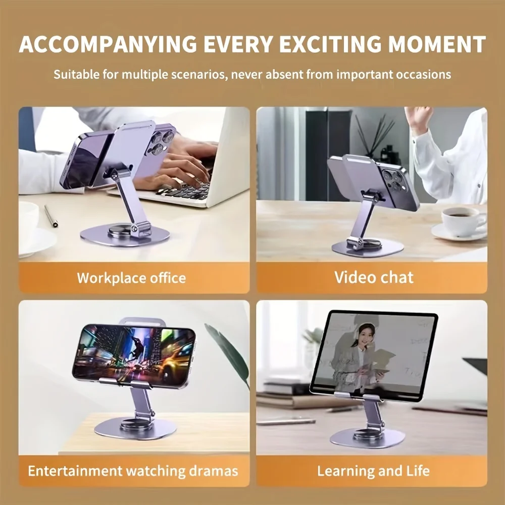 720-draaibare draagbare tablethouder van aluminiumlegering voor iPad Verstelbare flexibele opvouwbare luie desktop Live mobiele telefoonstandaard