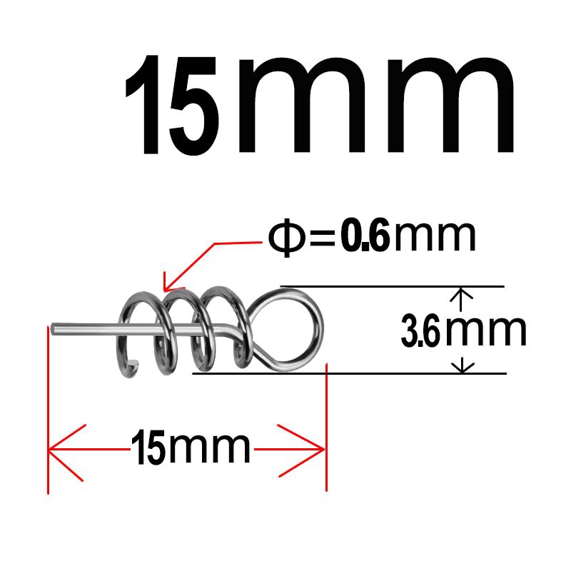 Exacpilles de pêche à ressort, serrure à vis torsadée, loquet de partenaires, serrure à manivelle, leurre souple, appât, ver, petit, grand, 20-100 pièces