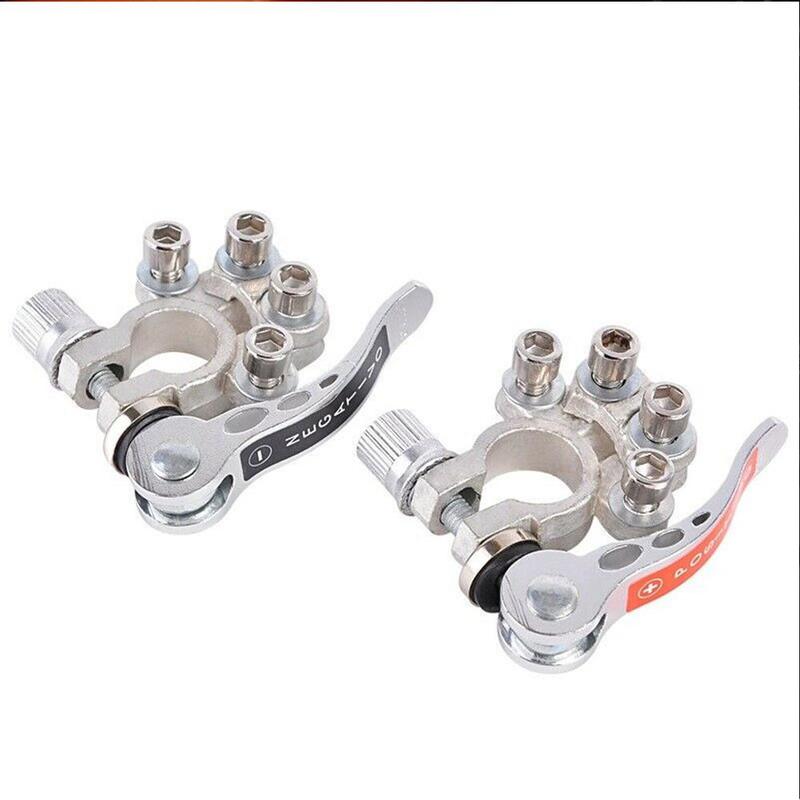2PCS Pure Copper Auto Battery Terminal Disconnect Switch Toolless Quick Disconnect Battery Post Terminal Shut-Off Connectors