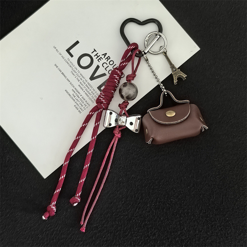 Ins Sweet Cool Style Bag Hanging Decoration Phone Case Pendant Keychain Decoration Hanging Chain Bag Accessorie: Red