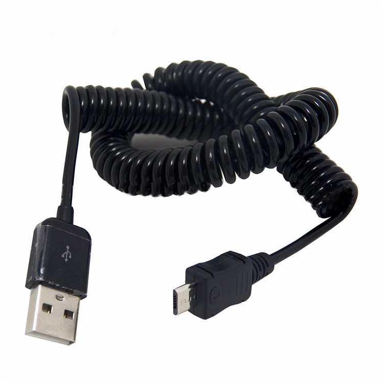 1M Micro Usb Spring Opgerolde Kabel Extension Draagbare Intrekbare 100 Cm Usb Data Charger Kabels Voor Samsung Galaxy S2 s3 I9300