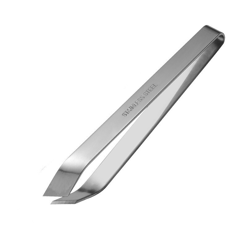 1PCS Stainless Steel Fish Bone Tweezers Remover Pincer Puller Tongs Pick-Up Seafood Tool Kitchen Tweezer: Oblique incision