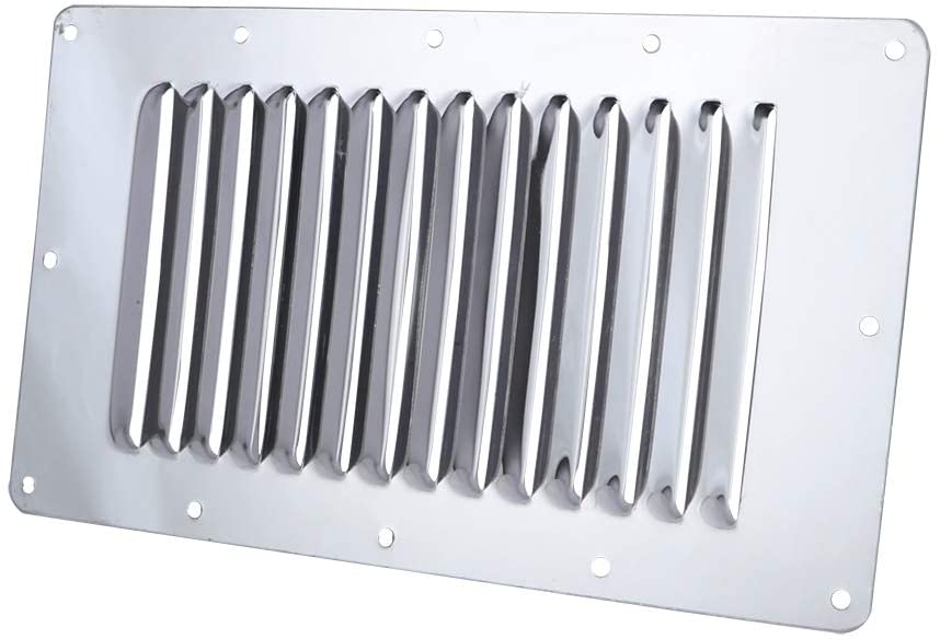 EEN Paar 23.0cm * 11.50cm Louvred Roestvrij Stalen Vierkante Air Vent Grille Metalen Muur Ventilatie