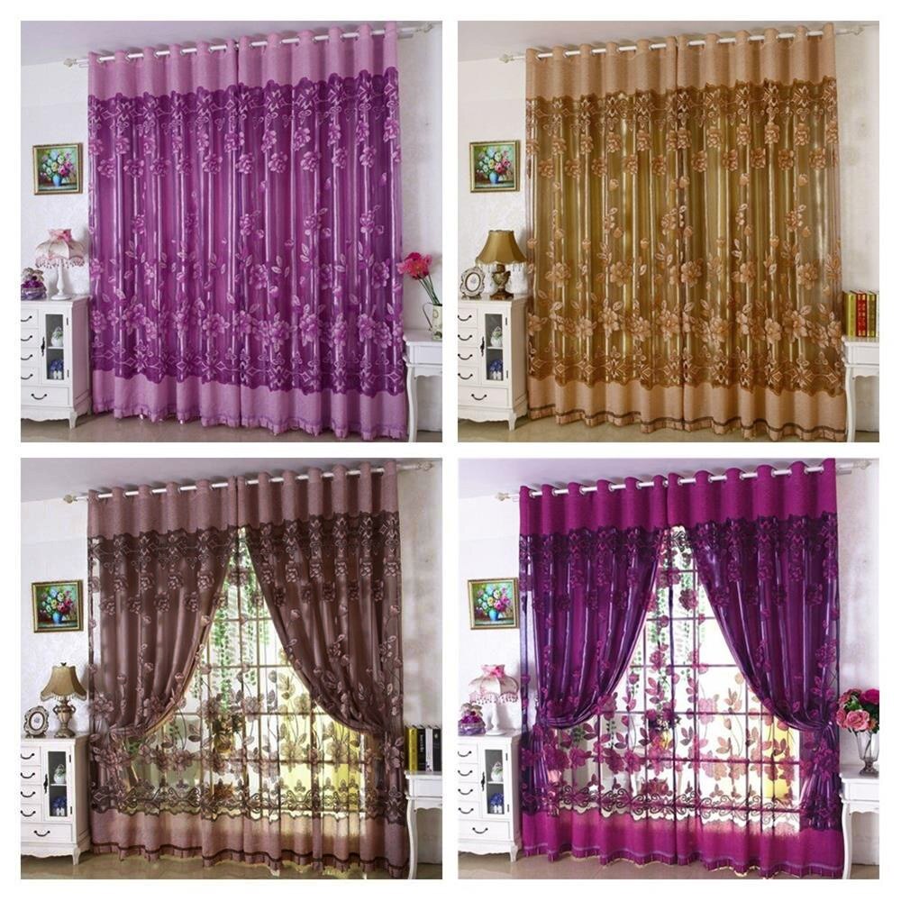 Rideau de porte fenêtre en Tulle de couleur Pure 4 #, panneau de drapage écharpe Pure, rideaux de chambre à coucher moderne, écrans de fenêtre de salon