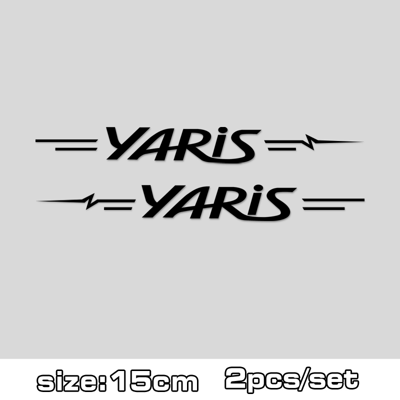 Autocollants de rétroviseur et poignée de porte | Autocollants de décoration de voiture pour Toyota yaris Yaris L: 2pcs 15cm black