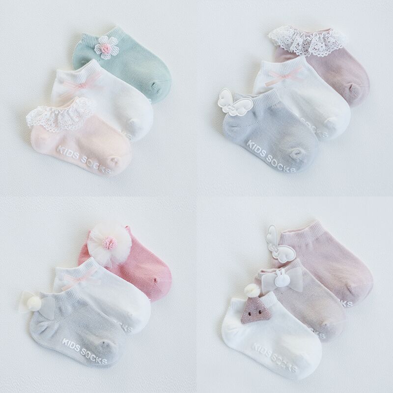 Kinderen Sokken Jongens Meisjes Katoen Mode Ademend Mesh Sokken 3 Pairs/Groep Lente Zomer Baby Sokken