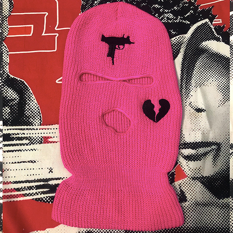 Passamontagna per casco da motociclista Bandana da uomo nera antivento moto Scooter maschera da sci a maglia calda cappello invernale copricapo sciarpa maschera: Rose red