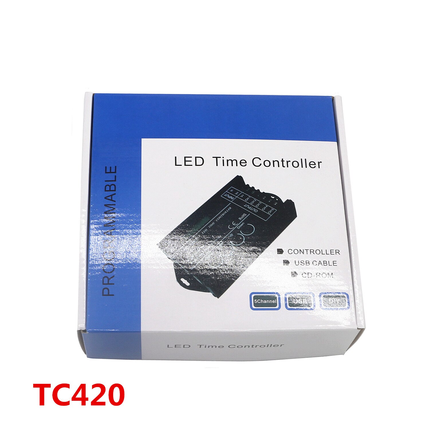 WiFi Time Programmable RGB LED Controller TC421 TC420 Time LED Controller DC12V/24V 5 Channel Total Output 20A LED Strip Dimmer: TC420