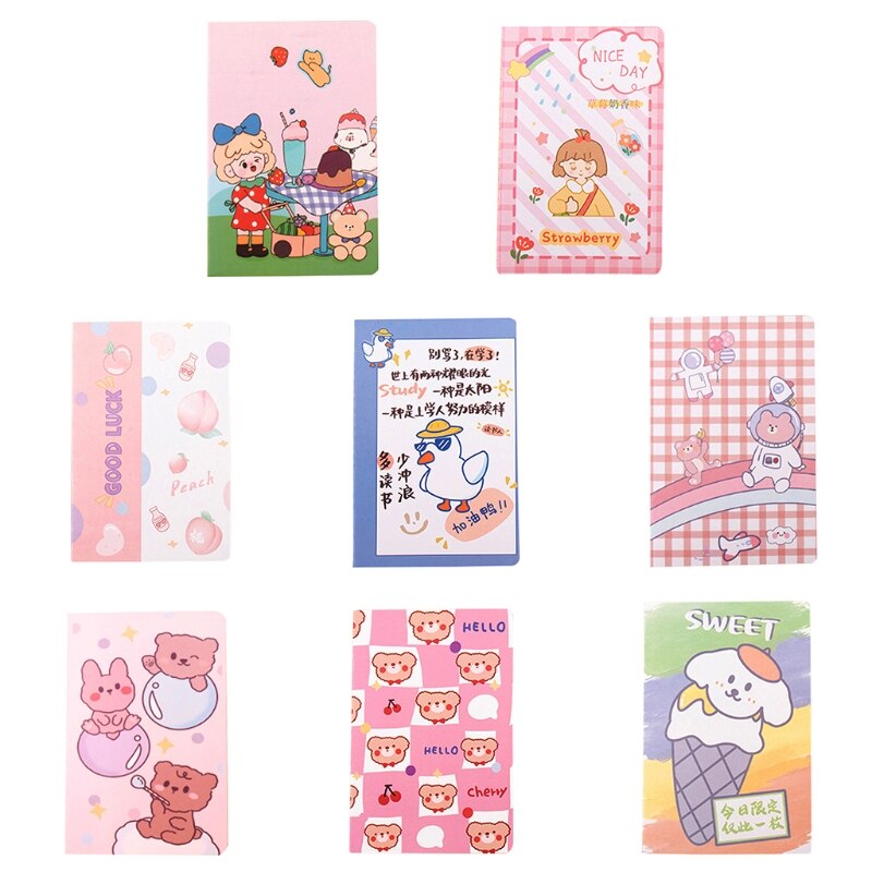Cute Softcover Notebook Cartoon A5 Notebook 30 Sheets for Office School Home Cartoon Animal Soft Cover Student Notepad