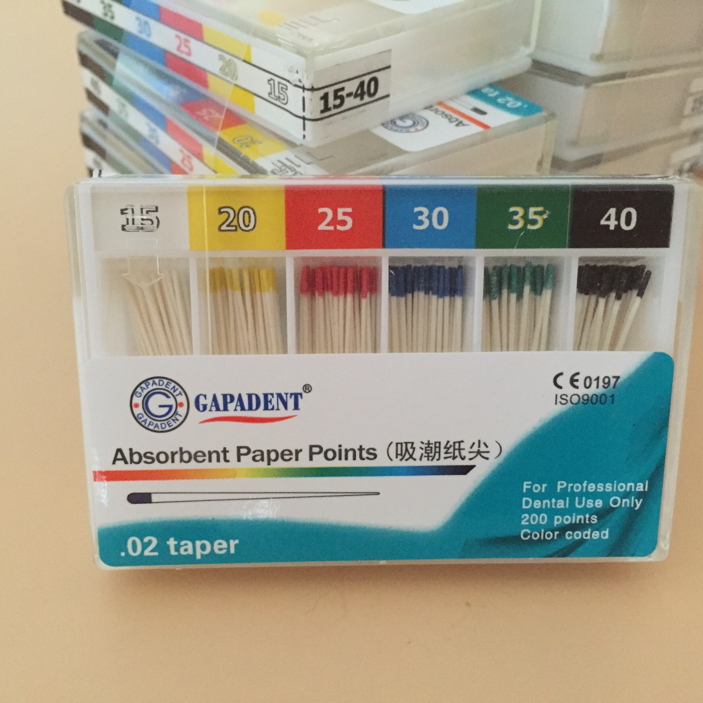 10 boxes/2000pcs Dental Material Absorbent Paper Points 15#-40# Dentist Products 0.02 Taper
