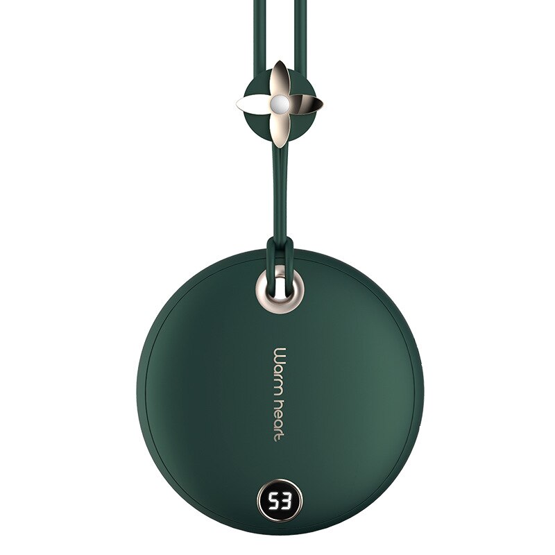 Mini USB main chauffe batterie externe 5000mAh Rechargeable électrique Portable poche appareil de chauffage pratique affichage de la température d'hiver: Green