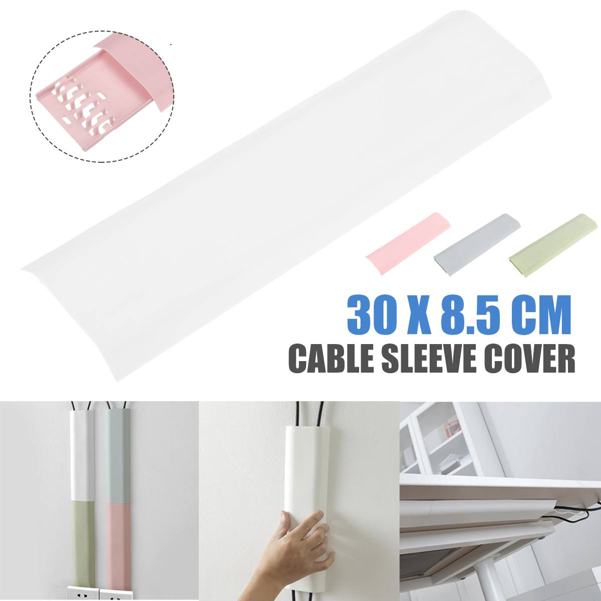 PP Raceway Wall Cord Duct Cable Cover Cable Fixer Management Electric Cache Cable Channel Wire Clip Manager Cover Organizer