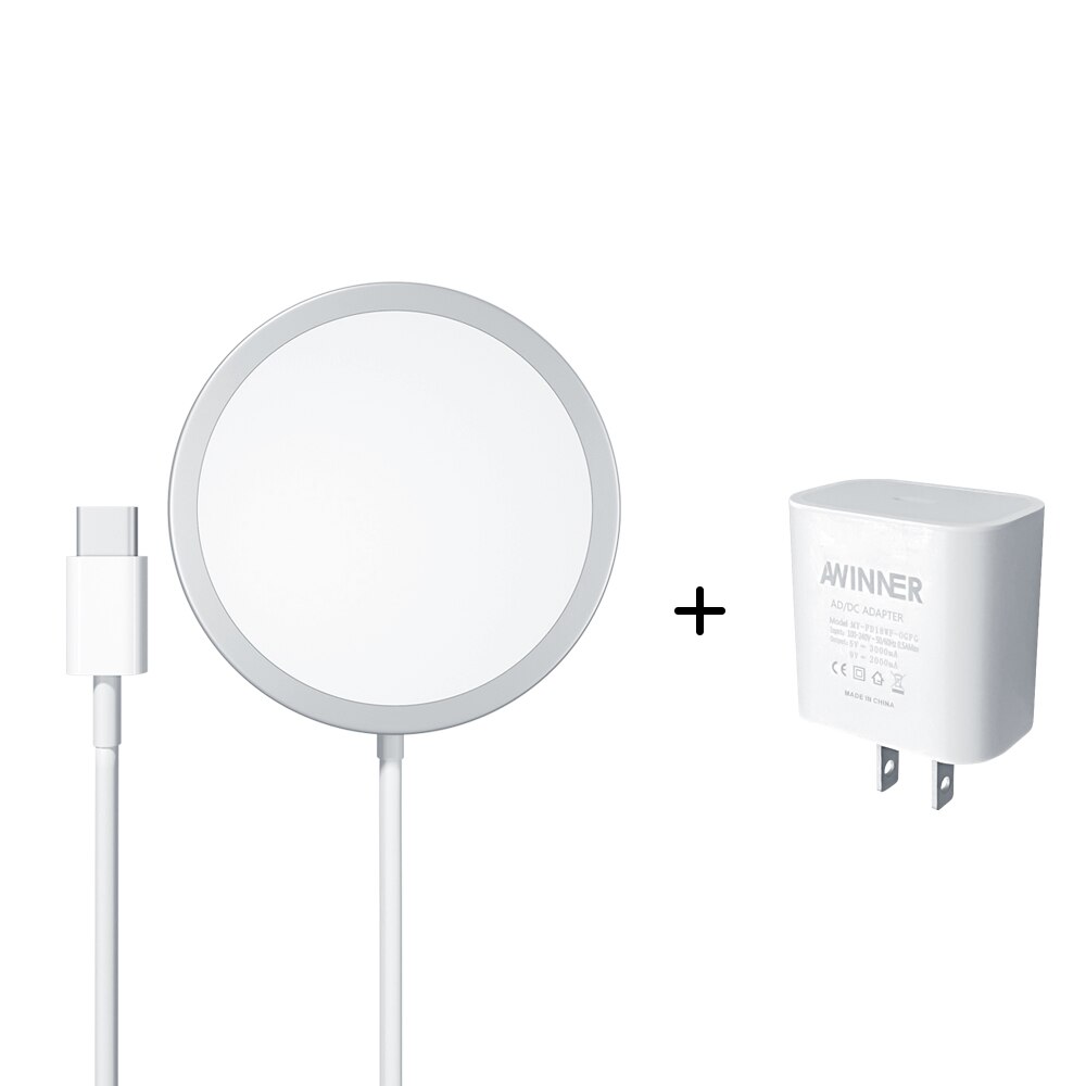 Magnetic Wireless Charger For iPhone 12 Pro Max Magsafe Charger 15W Fast Charging Dock For Samsung Xiaomi Quick Wireless Charger: Wireless-US Adapter