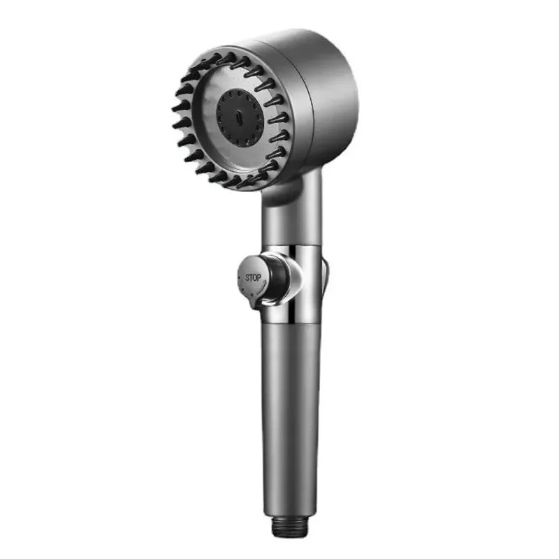 High Pressure Filtered Shower Head 3-mode Massage Spray Rain Faucet – Bathroom Accessories Gold faucet bathroom Shower valve: Light Grey