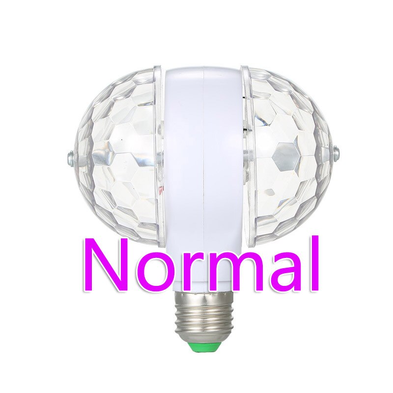 Bombilla LED RGB E27, colorida, giratoria, luz brillante para fiestas, lámpara de discoteca para niños, iluminación para juegos, lámparas de techo atmosféricas: 2 Head Normal