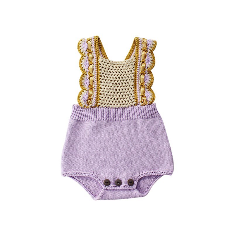 Roupa do bebê recém-nascido da menina do bebê de malha bodysuit algodão feito à mão do bebê meninos da menina macacão: 12-18M