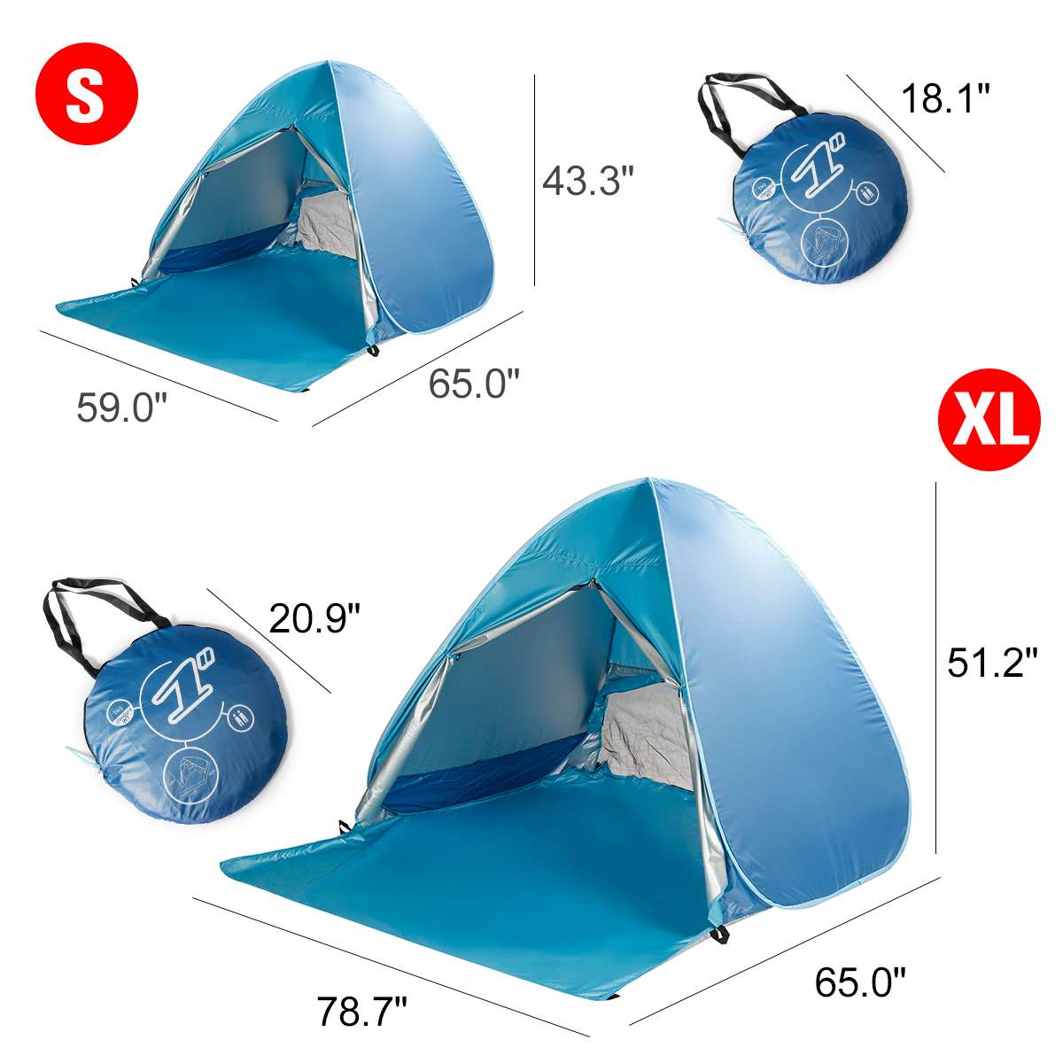 2-5 Person Auto set-up Portable Beach Tent Anti UV Shelter Camping Fishing Hiking Picnic Outdoor Camping Ventilation&Cool