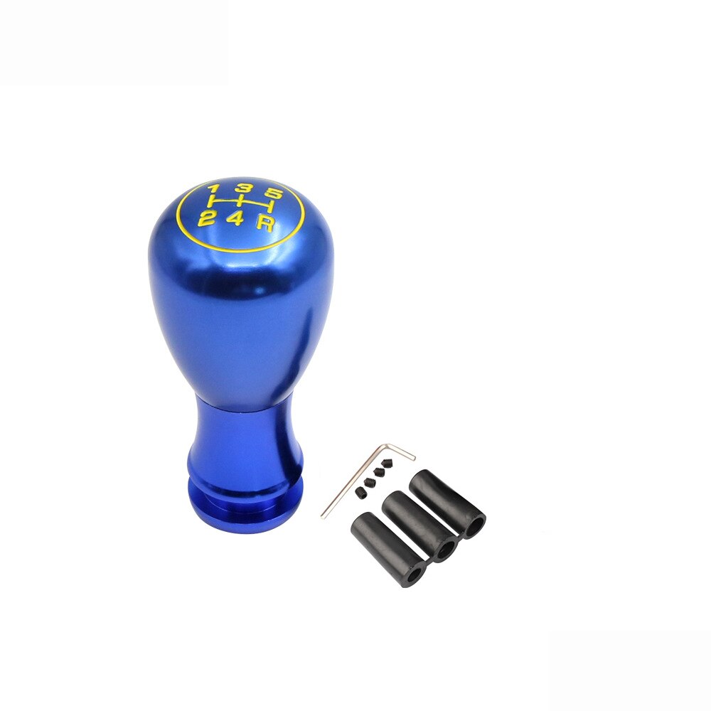 Universal Aluminum Racing 5 Speed Shifter Auto Gearstick Car Accessories Manual Transmission Car-styling Gear Shift Knob: blue