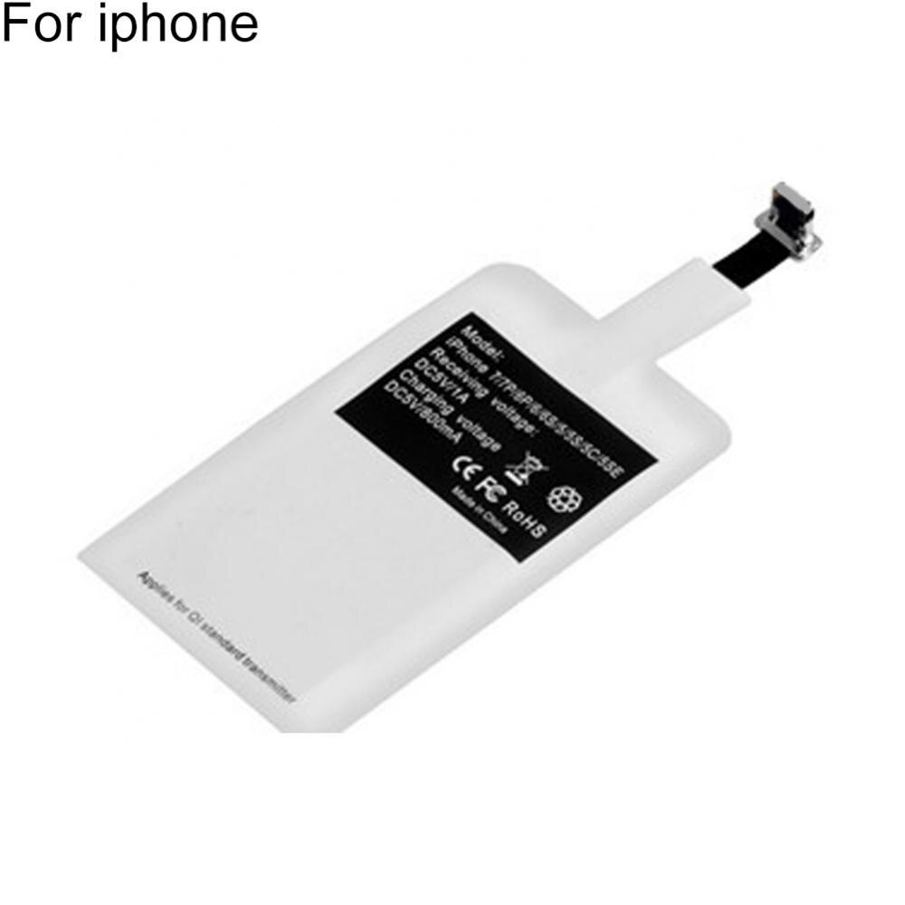 Lekki bezprzewodowy odbiornik ładowania Qi do Samsung Huawei Xiaomi uniwersalny Adapter Micro USB typu C szybka bezprzewodowa ładowarka: for iPhone