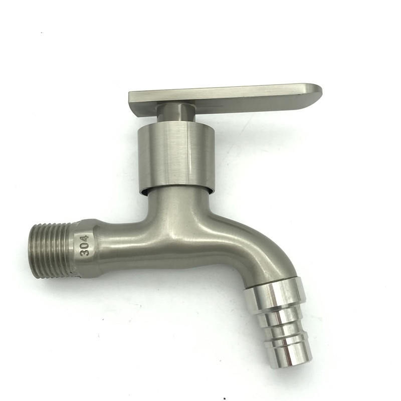 G1/2'' Washing Machine Tub Tap 304 Stainless Steel Brushed Clod Water Faucet Wall Mount Outdoor Garden Faucet