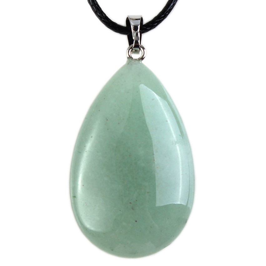 KFT Placcato Argento Naturale Cristallo di Quarzo Pietre Pendenti Con Gemme E Perle Lapis Lazuli Nero Agate Waterdrop Del Pendente In Pietra Gioelleria Raffinata E Alla Moda: Green Aventurine