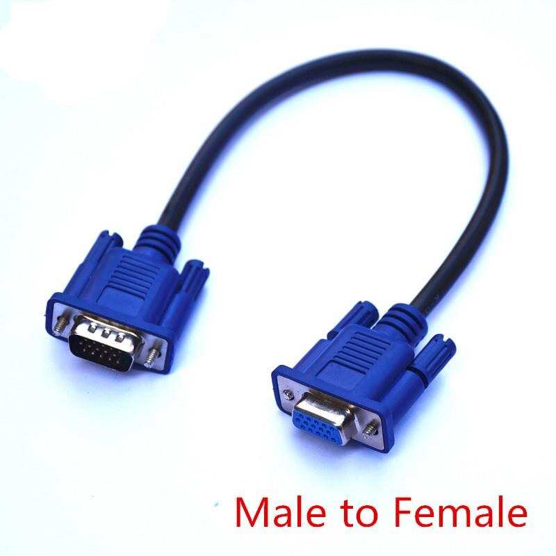 25cm 0.25m HD15Pin VGA D-Sub Short Video Cable Cord Male to Male M/M Male to Female and Female to Female RGB Cable for Monitor