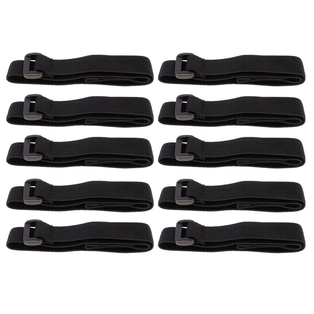 10 Pieces Black Reusable Self Adhesive Fastening Cable Ties 40cm