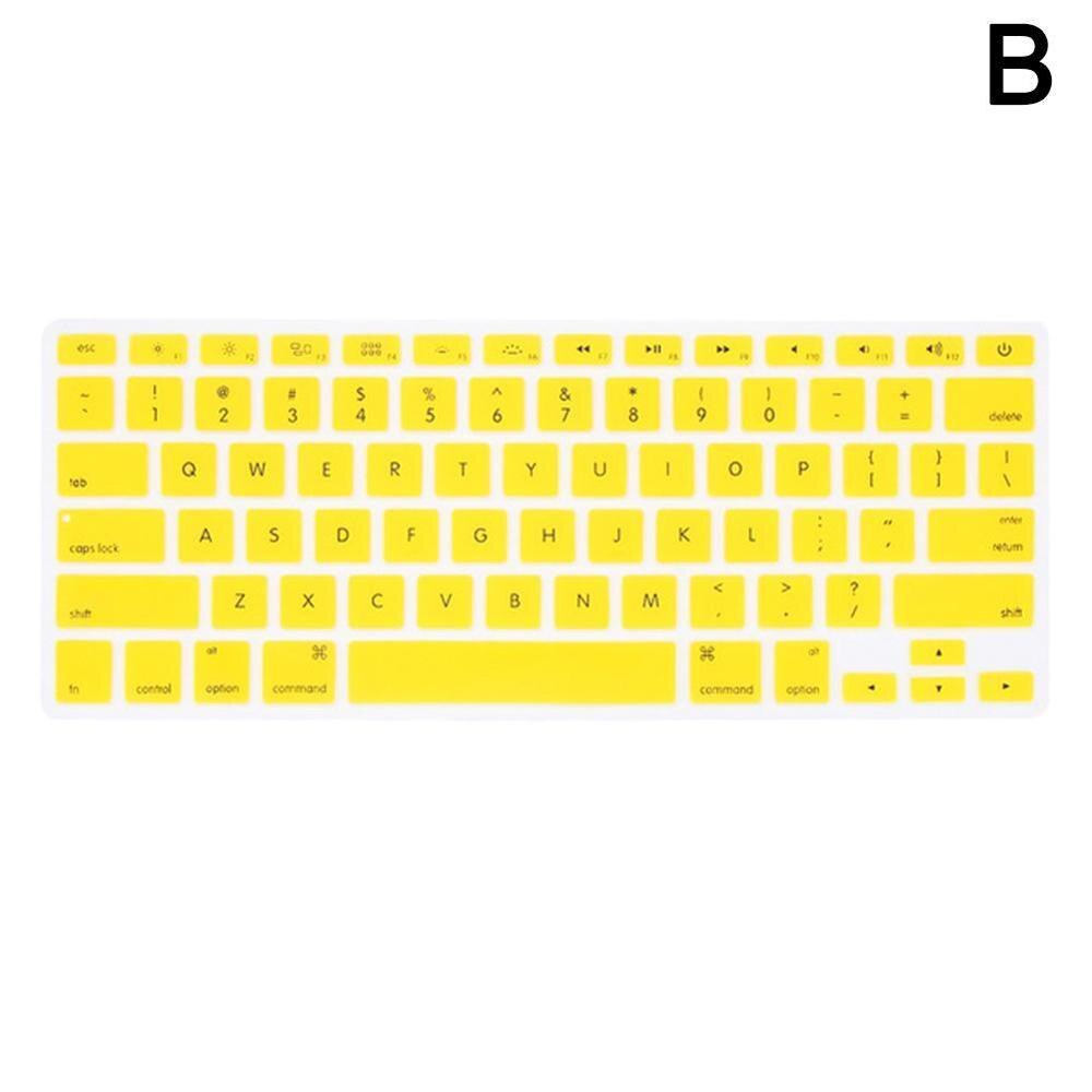 10 farben Weichen Silikon Tastatur Abdeckung Aufkleber Film Für Apple Macbook Pro Air 13 "15" 17 " oder älter) computer Zubehör: YELLOW