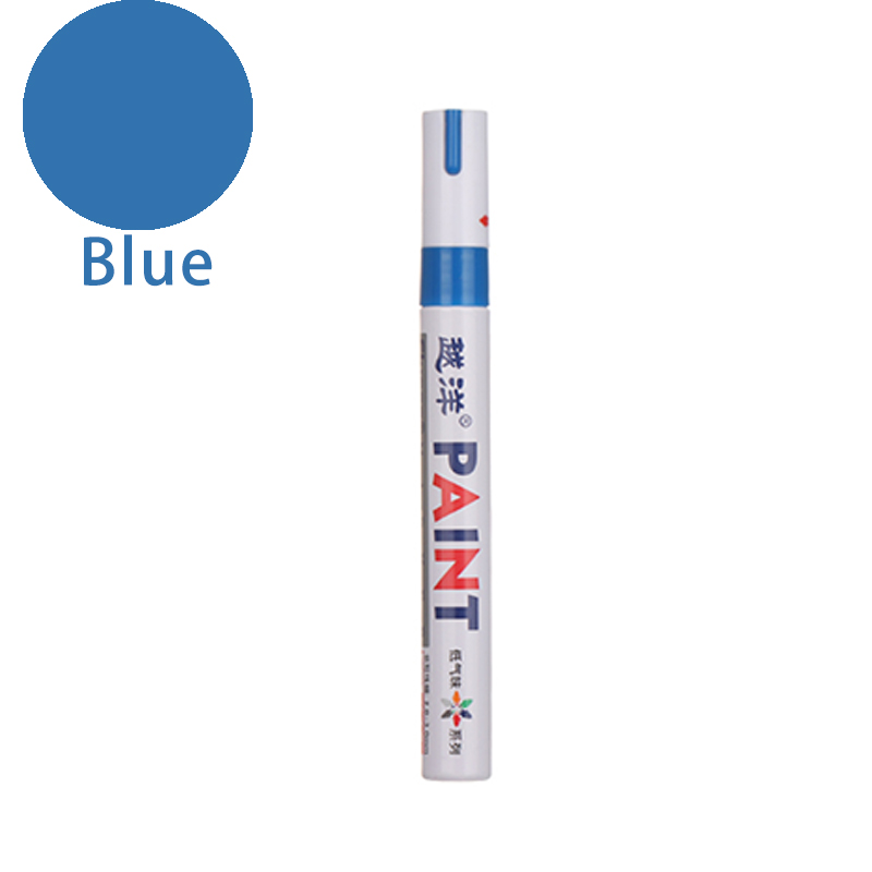 Neue 12 Farben Weiß Wasserdichte Gummi dauerhaft Farbe Marker Stift Auto Reifen Lauffläche Umwelt Reifen Malerei: Blau