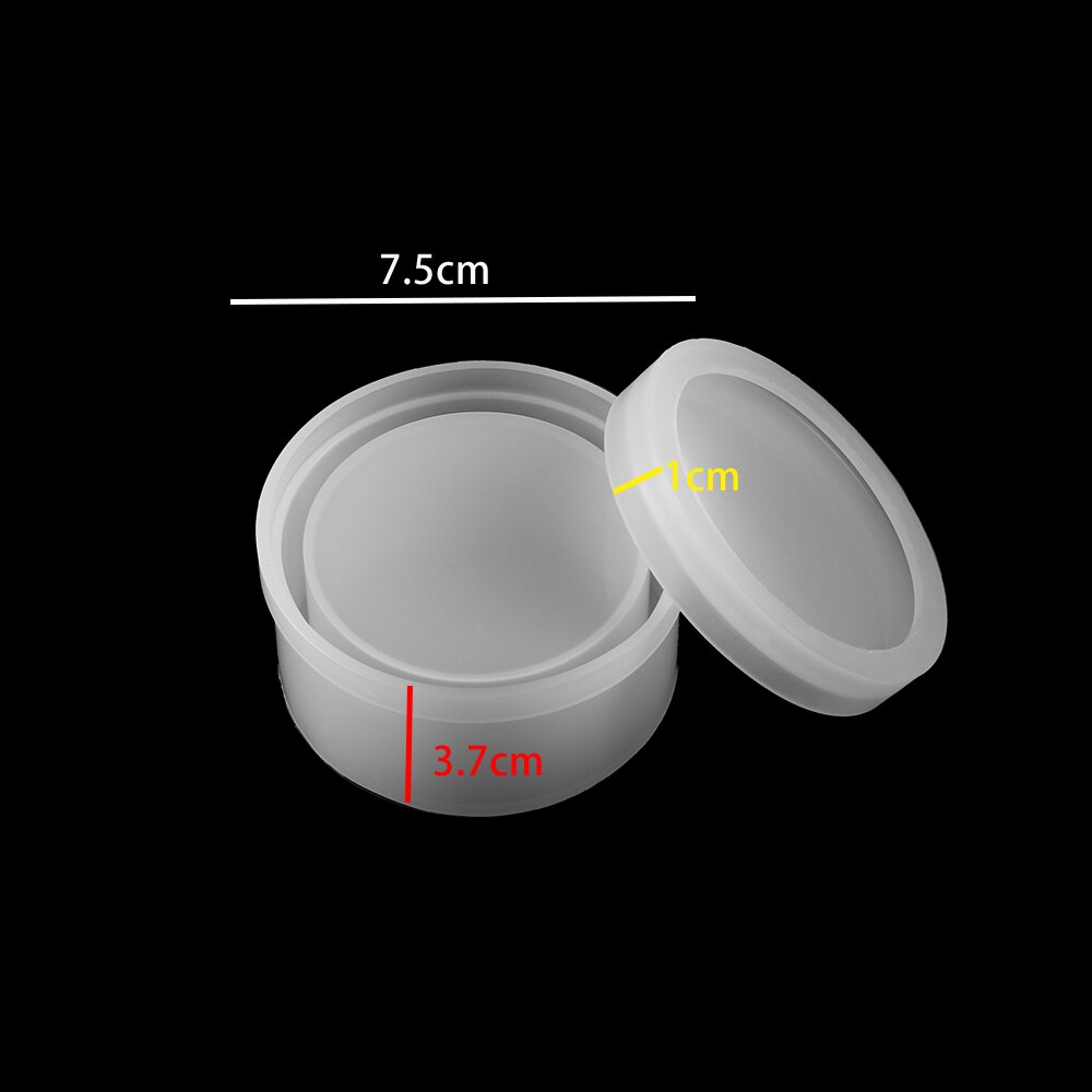Caja de almacenamiento redonda de corazón, moldes de silicona cuadrados de cristal, molde de resina epoxi, caja de baratijas para manualidades DIY, herramientas de almacenamiento para fabricación de joyas: 5