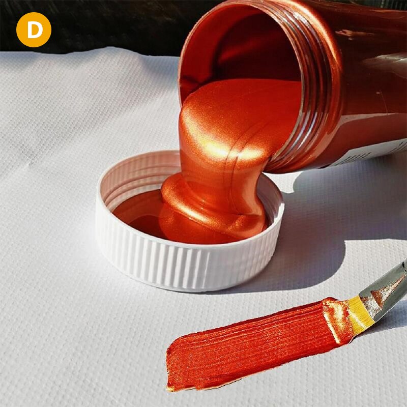 Peinture acrylique dorée, couleur métallique, imperméable, non délavée, 60/100Ml
