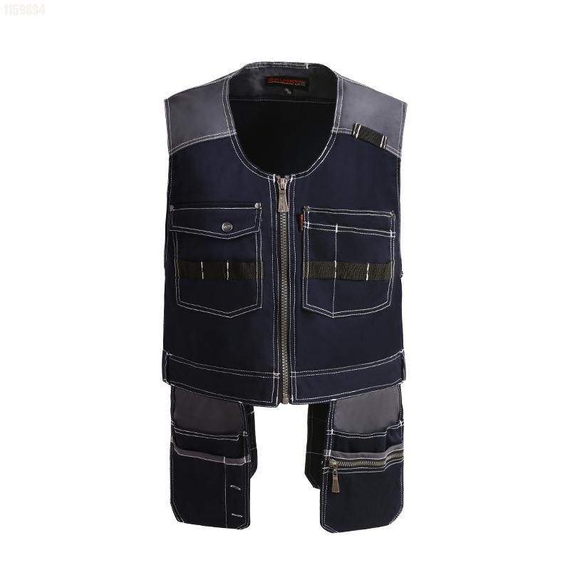 Mannen Outdoor Werkkleding Multi-Pockets Werkvesten Gereedschapsvesten Fotograaf Timmerman Monteur Tops: M / Blauw