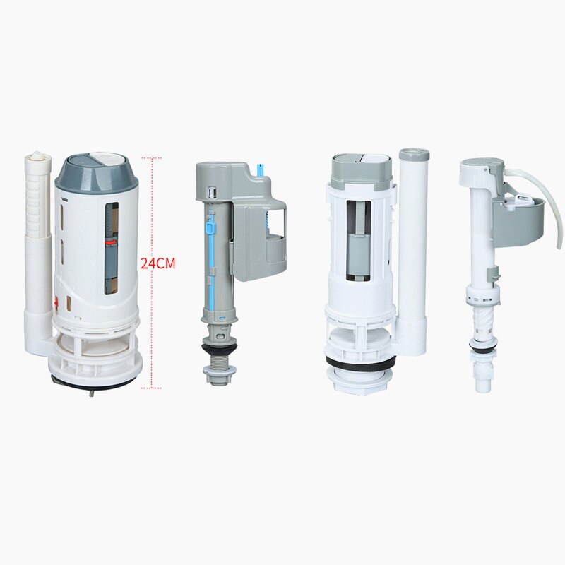 One Piece Toilet Drain Valve Old-fashioned Toilet Filling Valve Round Double Push Button Water Tank Fittings Sets,JO21088